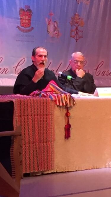 José Javier Avilés y Federico Lombardi en conferencia de prensa en San Cristóbal de las Casas (EL UNIVERSAL)