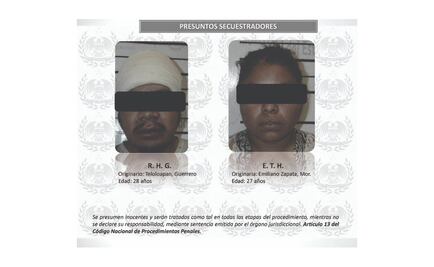 Dos secuestradores son detenidos tras chocar su vehículo en Morelos