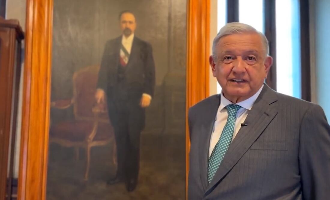 Reaparición de AMLO luego de ausentarse unos días tras dar positivo a Covid-19 por tercera vez. FOTO: tomada de video @lopezobrador_