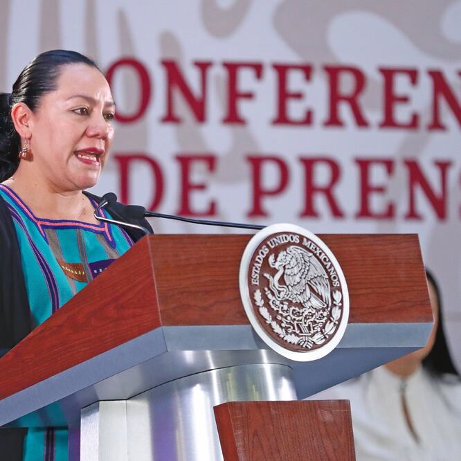 María Luisa Albores, secretaria de Bienestar, dio a conocer, durante la conferencia matutina del Presidente en Palacio Nacional, que el programa de estancias infantiles no desaparecerá. DIEGO SIMÓN. EL UNIVERSAL