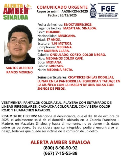 Activan alertas por personas desaparecidas en Mazatlán; buscan a dos mujeres y dos adolescentes. Foto: Especial