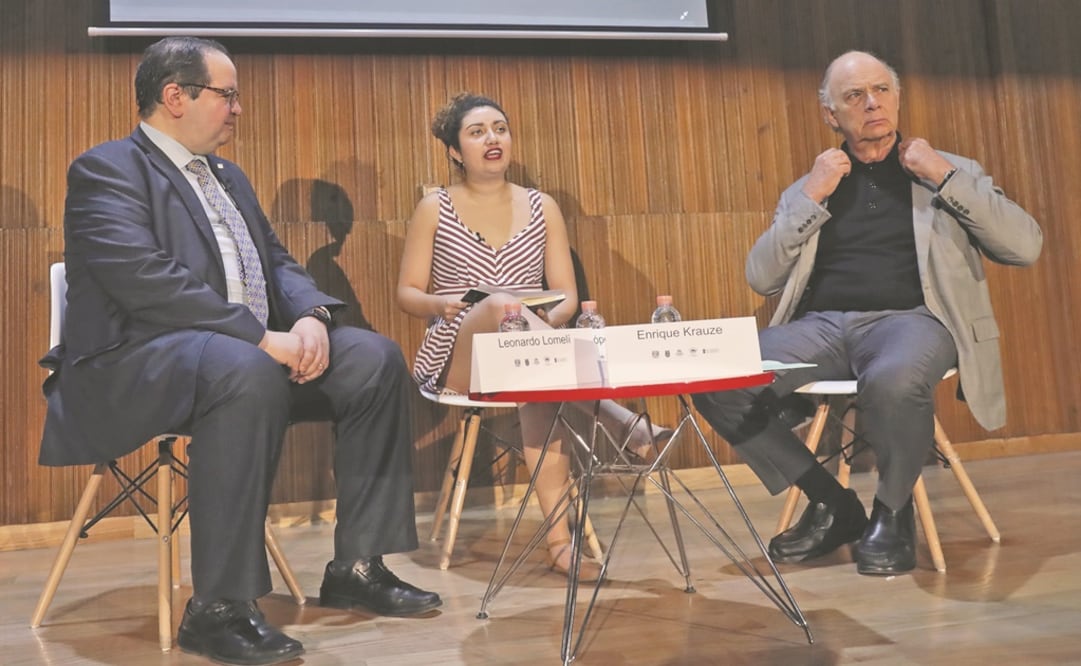 Leonardo Lomelí, Frida López y Enrique Krauze, durante el Coloquio M68 que organiza la Universidad Nacional. Foto: LUIS CORTÉS. EL UNIVERSAL