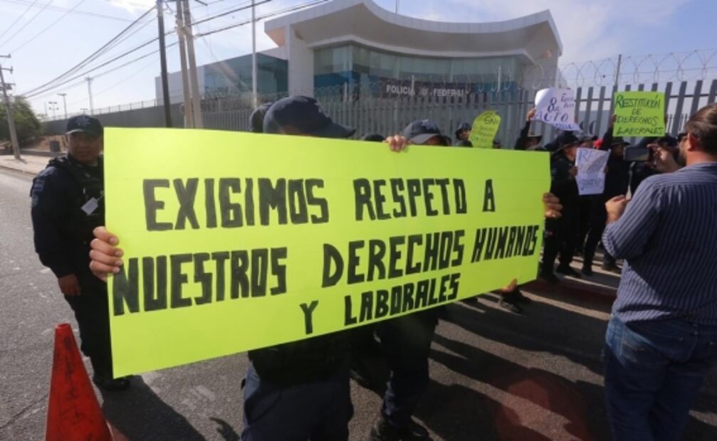Protestan Policías Federales contra incorporación a Guardia Nacional en Sonora