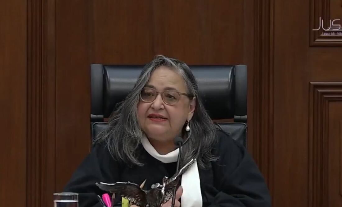 Norma Piña, ministra presidenta de la Suprema Corte, en la última sesión del pleno actual este martes 19 de agosto de 2025. Foto: Especial