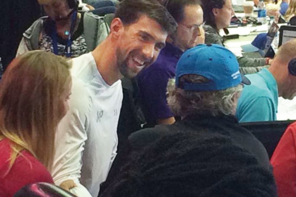 Michael Phelps intercambió impresiones con Nelson Vargas (NELSON VARGAS)