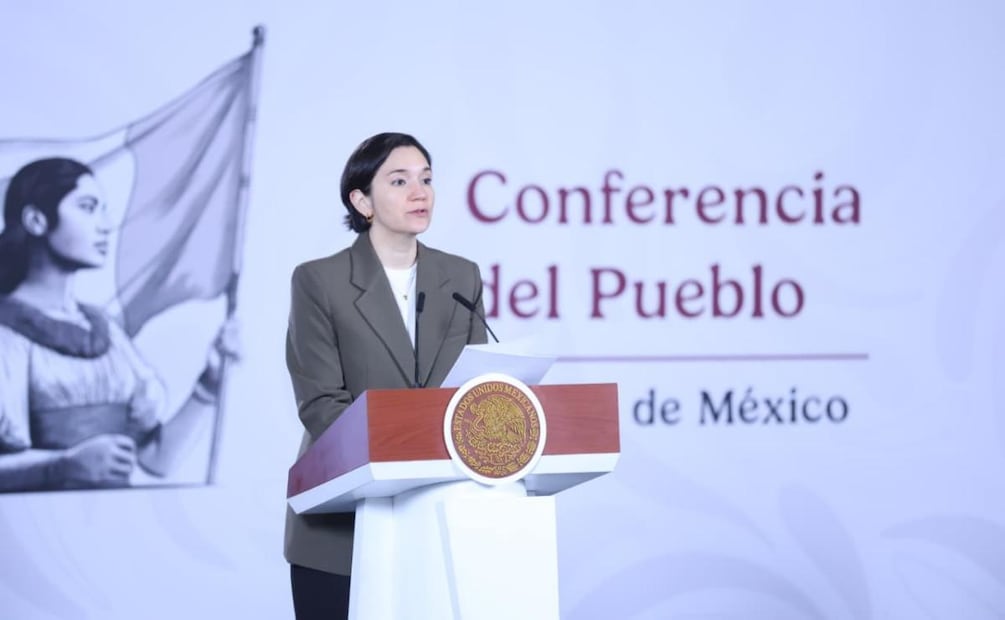 Marcela Figueroa Franco, secretaria Ejecutiva del Sistema Nacional de Seguridad Pública (SESNSP) durante la mañanera de la presidenta Claudia Sheinbaum. Foto: Luis Camacho / EL UNIVERSAL