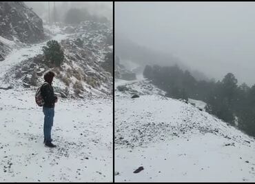 Reportan caída de aguanieve en Cofre de Perote, Veracruz