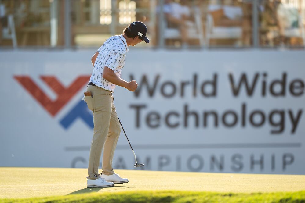 Nico Echavarría festeja en el World Wide Technology Championship / Foto: Cortesía WWTC