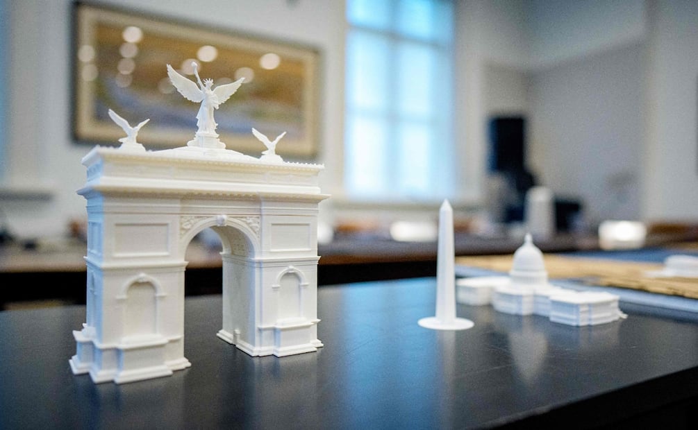 El arco se situaría exactamente entre el Monumento a Lincoln y la entrada al Cementerio Nacional de Arlington. Foto: AFP