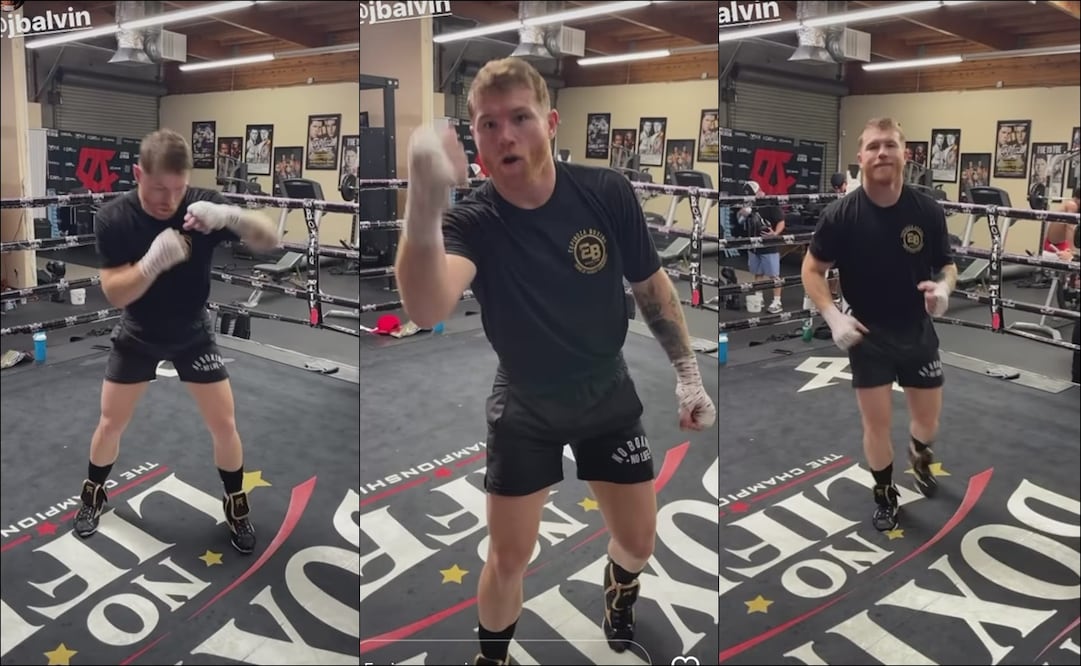 CANELO ÁLVAREZ SE AVENTÓ UNOS PASOS DE BAILE SOBRE EL RING CON MÚSICA DE J BALVIN - FOTO: ESPECIAL