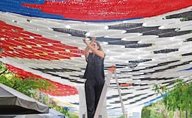 Artesanas tejen cielo mundialista en Jalisco