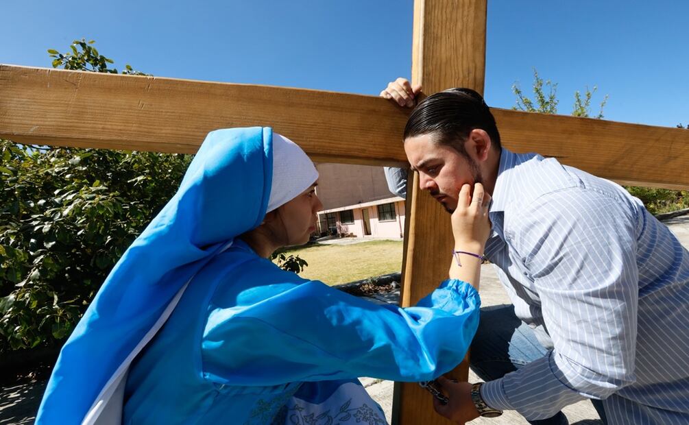 Viacrucis por Semana Santa en Toluca. Foto: Jorge Alvarado