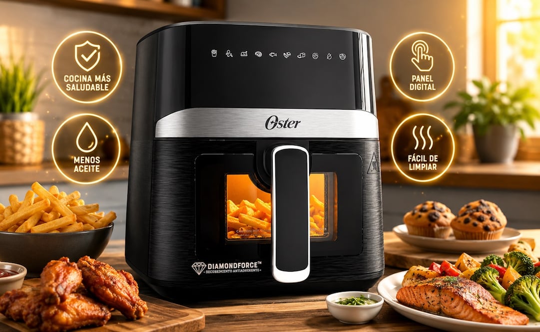 La freidora de aire de Oster está diseñada para facilitar la preparación de alimentos con rapidez y comodidad. Foto: IA