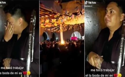 Joven llora al tocar en la boda de su ex novia 