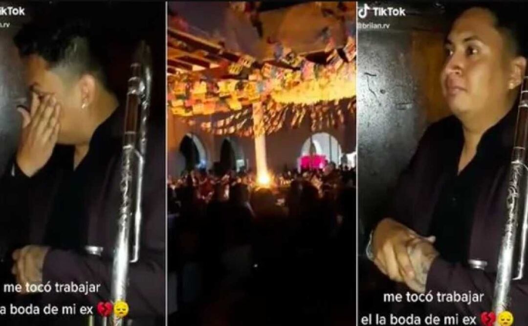 Joven llora al tocar en la boda de su ex novia