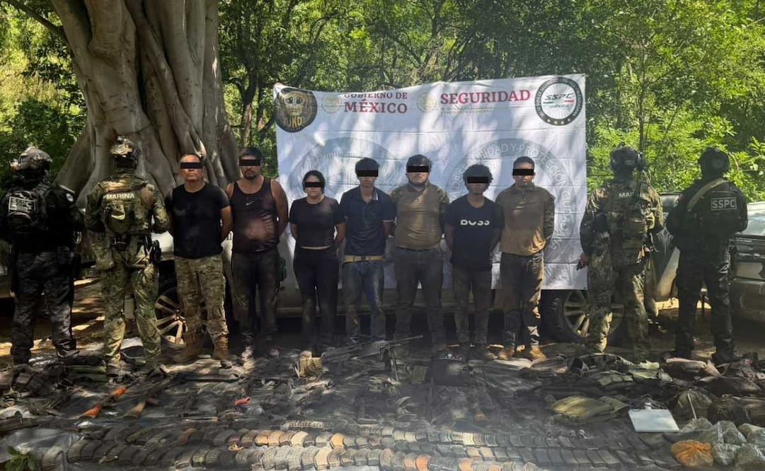 Fueron detenidas nueve personas presuntamente vinculadas a una fracción del Cártel de Sinaloa, informó el secretario de Seguridad. Foto: X @OHarfuch