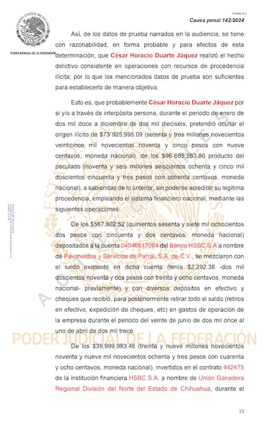 La Fiscalía General de la República describió a detalle el movimiento presupuestario que César Duarte ejecutó durante su gestión en Chihuahua a fin de ocultar los desvíos de dinero del erario estatal.