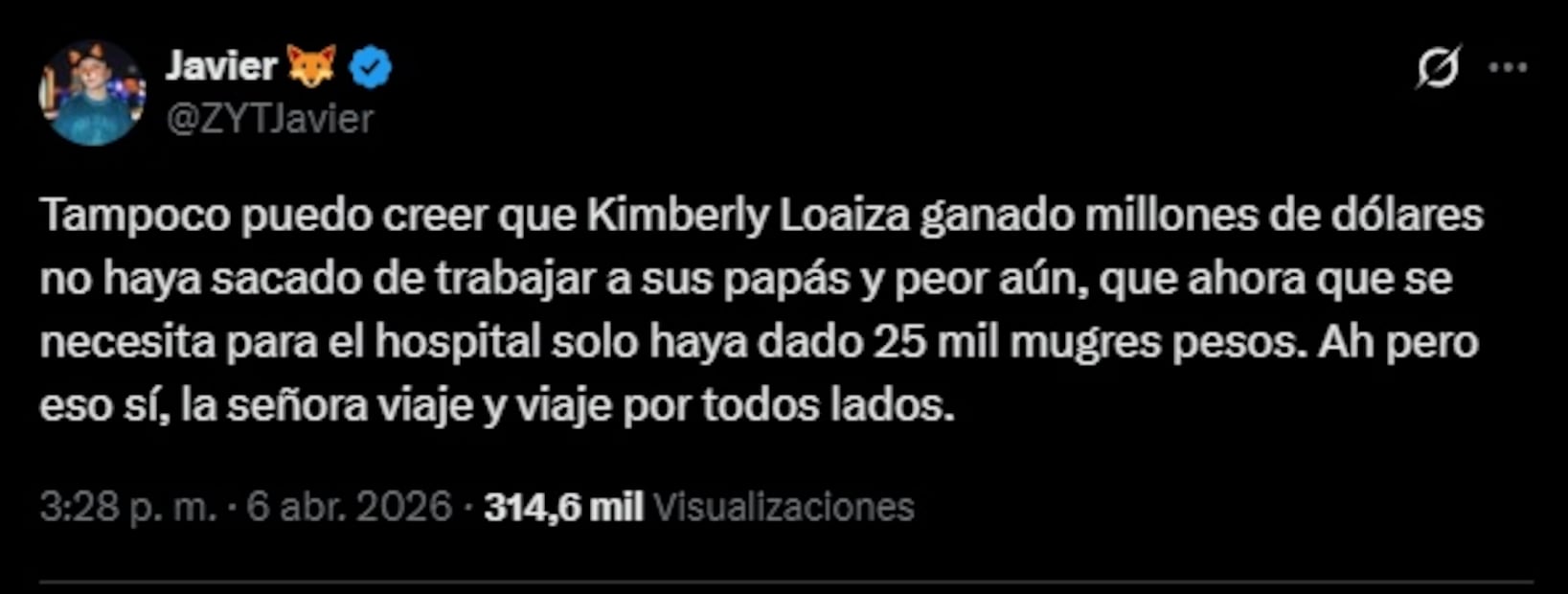 Zorrito Youtubero arremete contra Kimberly Loaiza. Foto: Captura de pantalla