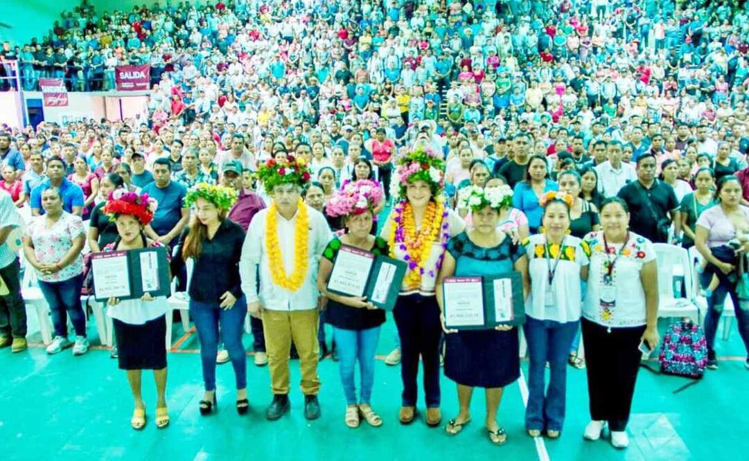 Secretaría del Bienestar entrega recursos del FAISPIAM a pueblos indígenas en Hidalgo. Foto: Especial