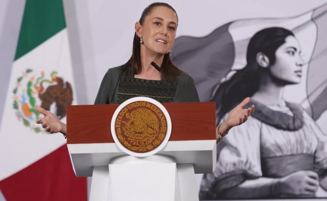Presidenta Claudia Sheinbaum durante su conferencia de prensa este 12 de junio desde Palacio Nacional. Foto: Carlos Mejía / EL UNIVERSAL