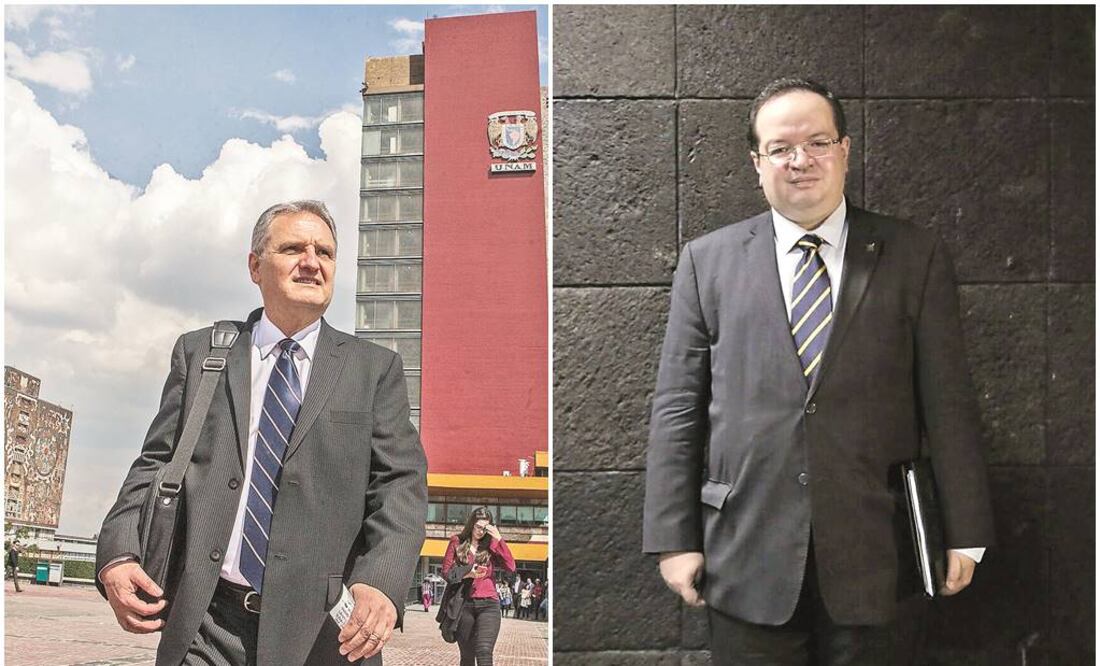 Juan Pedro Laclette, coordinador de Posgrado; Leonardo Lomelí, director de la Facultad de Economía (CRISTOPHER ROGEL BLANQUET Y ALEJANDRA LEYVA. EL UNIVERSAL)