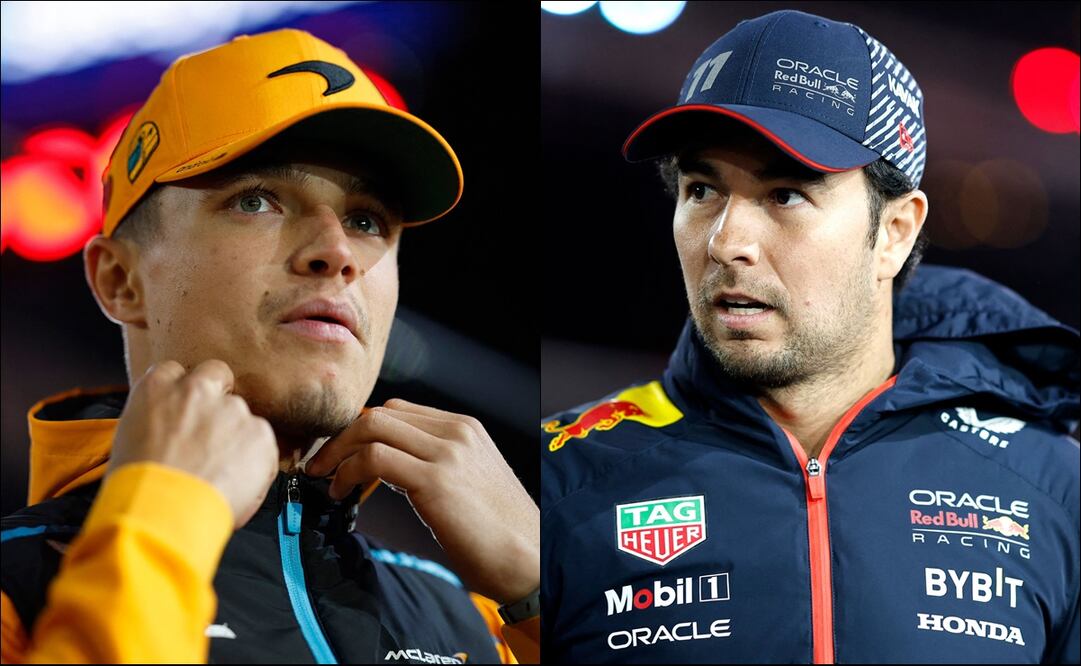 Lando Norris y Checo Pérez - Fotos: AFP