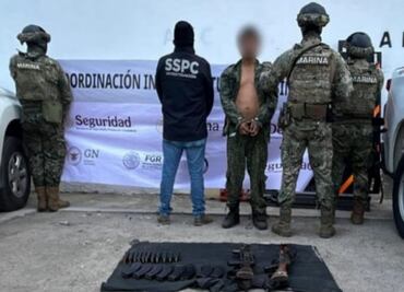 Grupo armado agrede a elementos de la Marina en Sinaloa; detienen a dos y aseguran armas automáticas y granadas