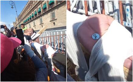 Hombre se "crucifica" frente a Palacio Nacional para exigir justicia; acusa detención y tortura por parte de militares