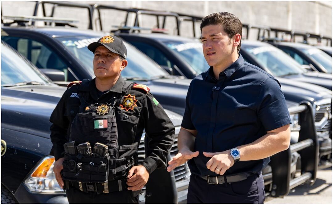 Samuel García supervisa destacamento de Fuerza Civil en Nuevo León. Foto: Especial