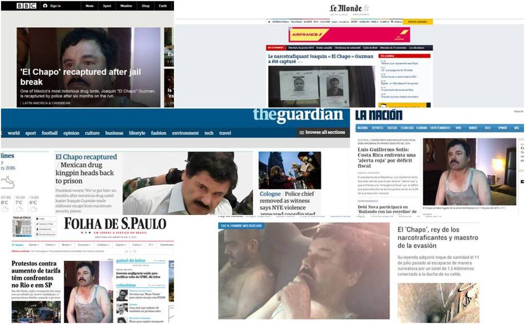 "El Chapo", noticia del día en la prensa extranjera
