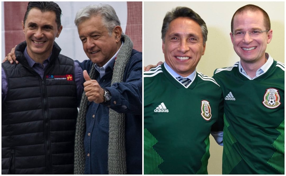 Adolfo Ríos con López Obrador y Manuel Negrete con Ricardo Anaya. Fotos: Archivo/ EL UNIVERSAL