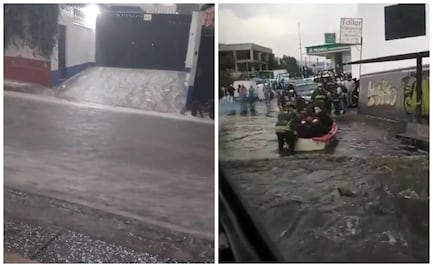 Videos: lluvia y granizo dejan inundaciones en CDMX; en Edomex hasta usan lanchas