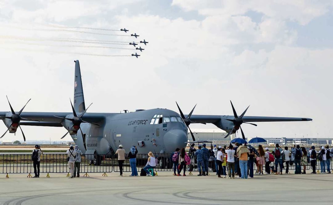 Actividades de la 6ta edición de la Feria Aeroespacial México 2025, en la Base Aérea Militar No. 1, en Santa Lucía. Foto Hugo Salvador / EL UNIVERSAL
