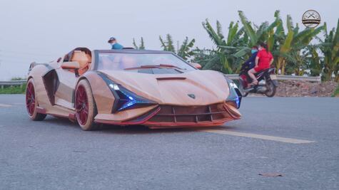 El impresionante Lamborghini Sian de madera hecho a mano