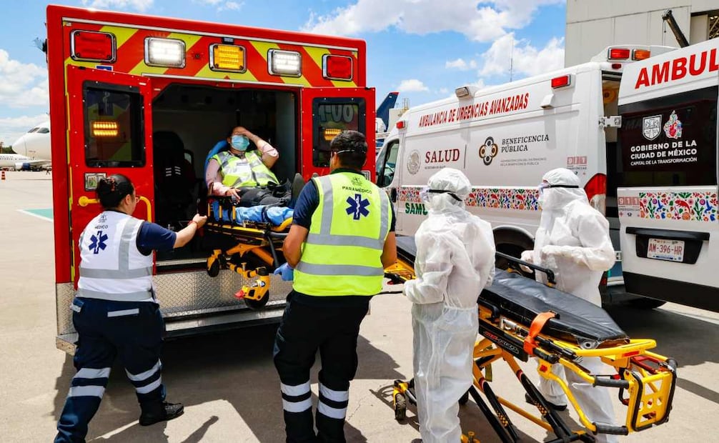 Aeropuerto Internacional Benito Juárez Ciudad de México (AICM) durante un simulacro a escala real sobre una emergencia sanitaria. Foto: Especial