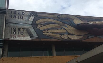 Arreglan mural de Siqueiros tras marcha de estudiantes en CU 