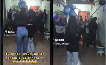 TikTok: Posada no salió como esperaba... pensó que le pegaba a la piñata