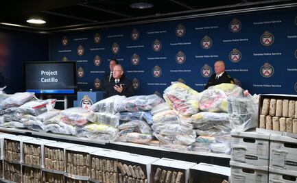 Incautan 835 kilos de cocaína ligada al CJNG en Toronto; policía destaca que es el mayor decomiso en la historia