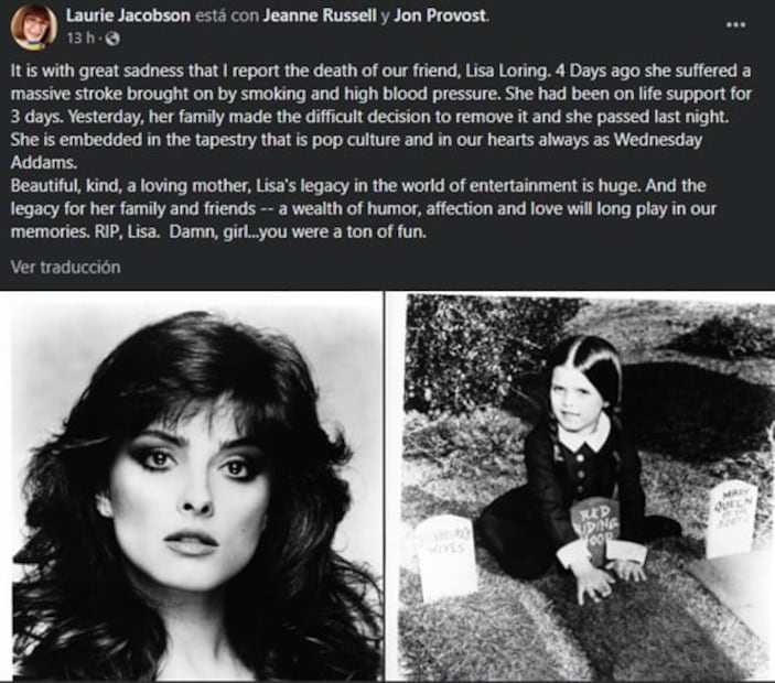 ¿Cuántos años tenía Lisa Loring cuando interpretó a Merlina?