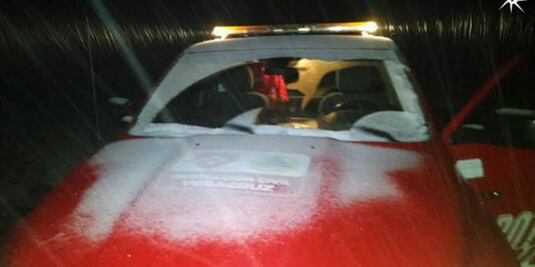 Reportan caída de nieve en Cofre de Perote 