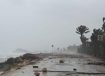 Quintana Roo se mantiene en alerta roja tras la llegada del huracán Beryl en Tulum