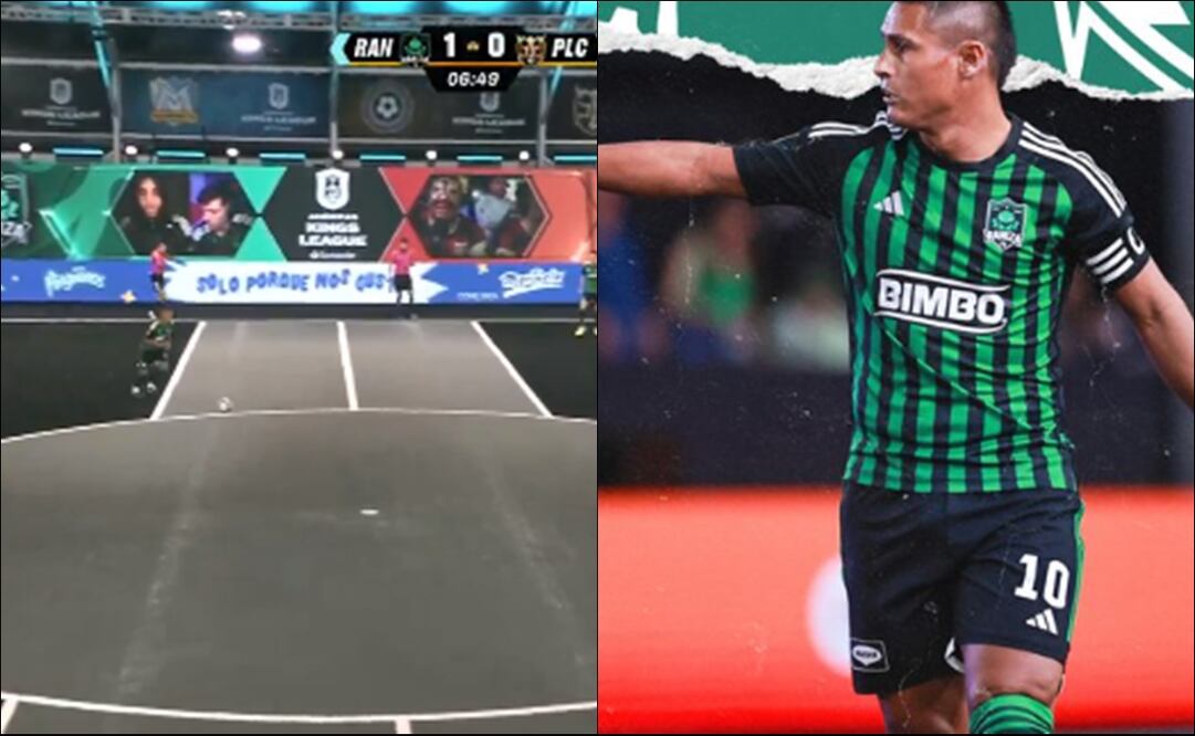 Osvaldito Martínez convirtió un golazo de media cancha en la Kings League Americas / Foto: Especiales