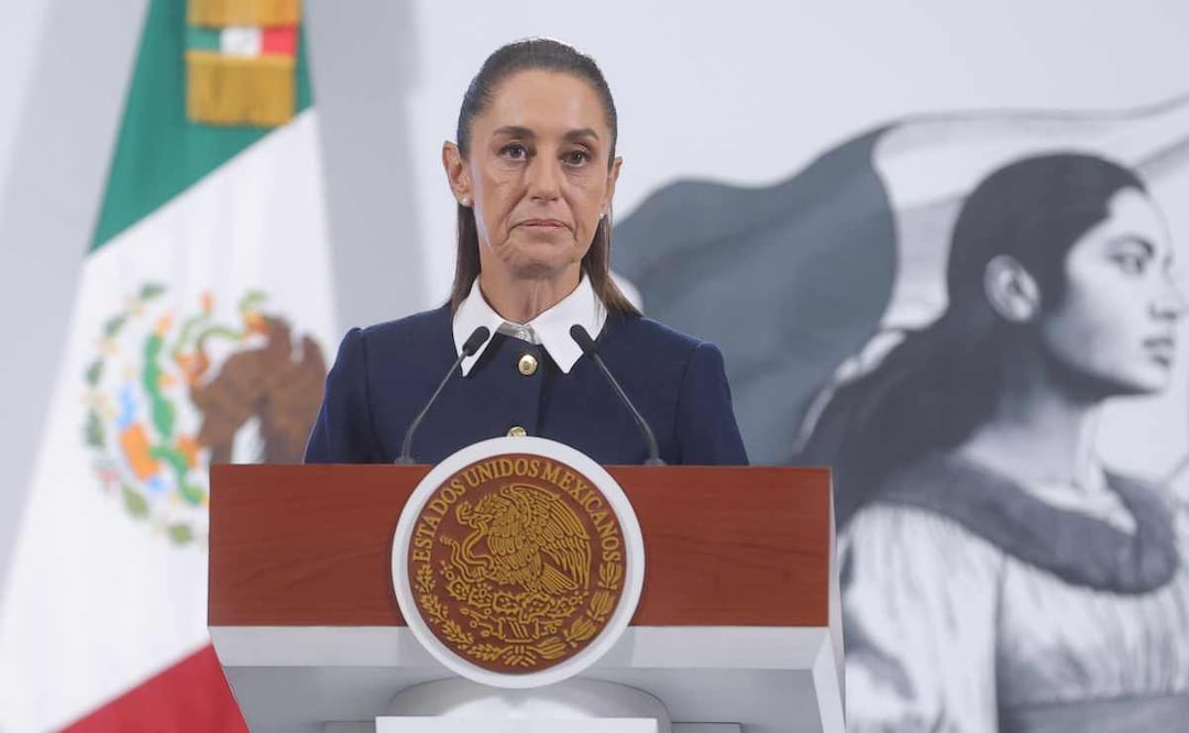 Claudia Sheinbaum, presidenta de México, durante la mañanera del 15 de julio del 2025. Foto: Gabriel Pano / EL UNIVERSAL