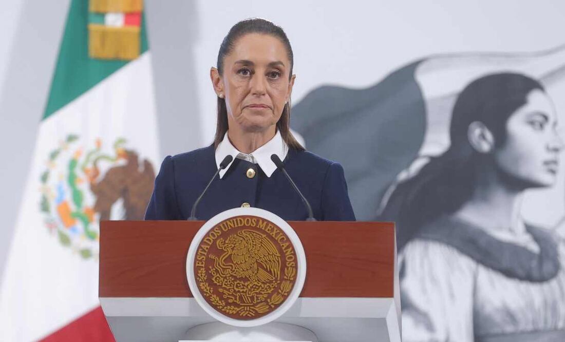 Claudia Sheinbaum, presidenta de México, durante la mañanera del 15 de julio del 2025. Foto: Gabriel Pano / EL UNIVERSAL