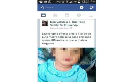 Buscan a sujeto en Saltillo que “oferta” bebé en redes