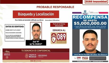 SSPC pide apoyo a EU para localizar y detener a “El Chueco”, presunto asesino de sacerdotes en Chihuahua