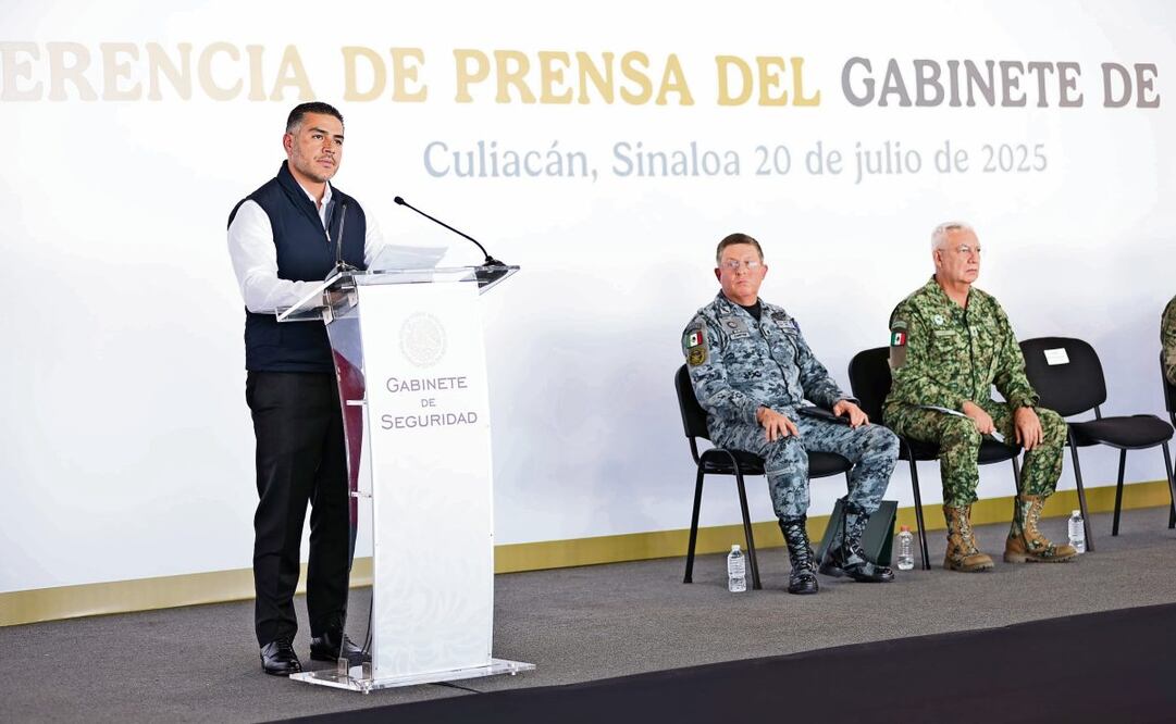 El secretario de Seguridad y Protección Ciudadana, Omar García Harfuch, aseguró que devolver la paz a las familias de Sinaloa es una prioridad del gobierno federal. Foto: Especial