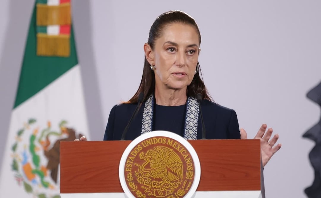 La presidenta Claudia Sheinbaum en la “Mañanera del Pueblo” del 21 de septiembre de 2026 en Palacio Nacional. Foto: Fernanda Rojas/ EL UNIVERSAL