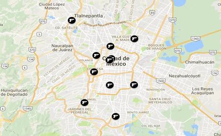 Mapa. Asaltos en la Ciudad de México
