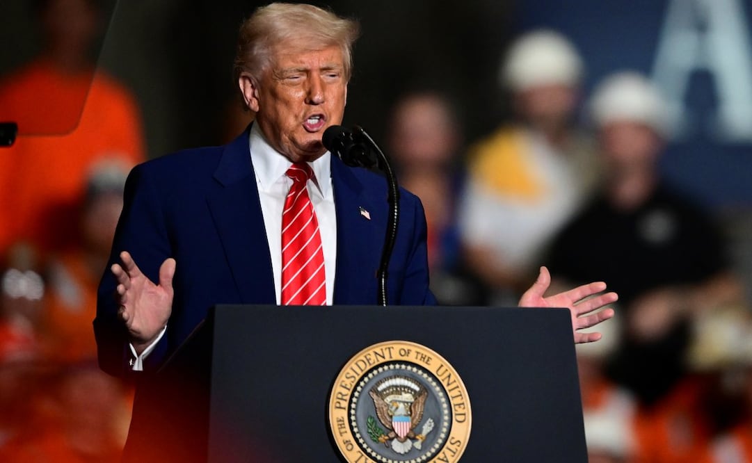 El presidente estadounidense Donald Trump habla durante un evento el viernes 30 de mayo de 2025, en West Mifflin, Pensilvania. Foto: AP